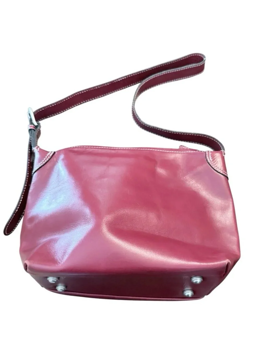 Latico Zip Close Footed Shoulder Bag 12" x 9" x 5" 14.5" Drop As Shown - Picture 6 of 13